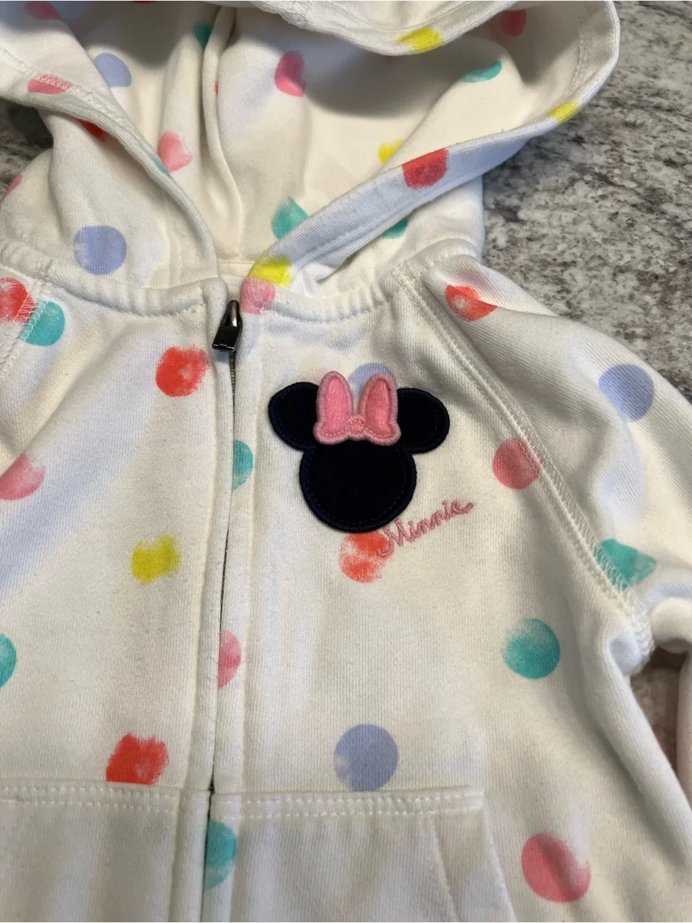 Gap X Disney Minnie Mouse Cream Polka Dot Hoodie 18-24 months preloved